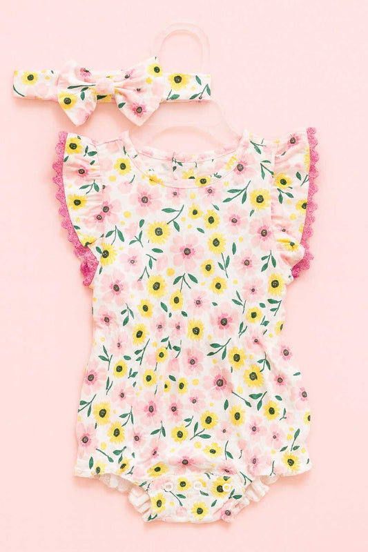 CH 593 NINE WEST ROMPER W/ TURBAN (SUNFLOWER)