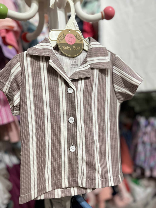 CH 613 BABYSUIT POLO TERNO (BROWN)