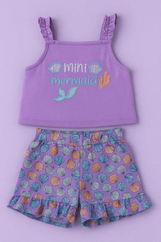 CHONH 192 COUNTING DAISIES GIRL TERNO SHORT (MERMAID)