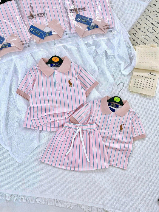VT 576 POLO PINK STRIPES COORDS