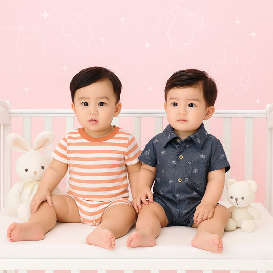CH 314 CUTE KOALA (ORANGE STRIPES) 2PC ROMPER