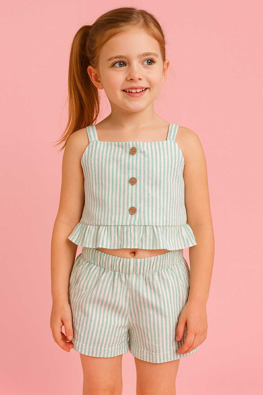 CH 514 PRIMARK 2PC GREEN STRIPES TERNO