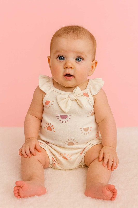 CH 565 - CUTE KOALA BABY GIRL 3PC SET W/ TURBAN  (SUN)