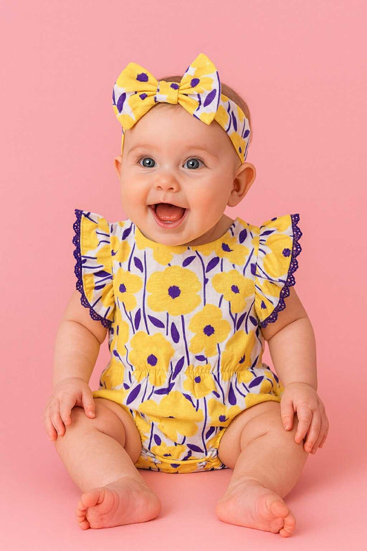 CH 593 NINE WEST ROMPER W/ TURBAN (FLOWER)