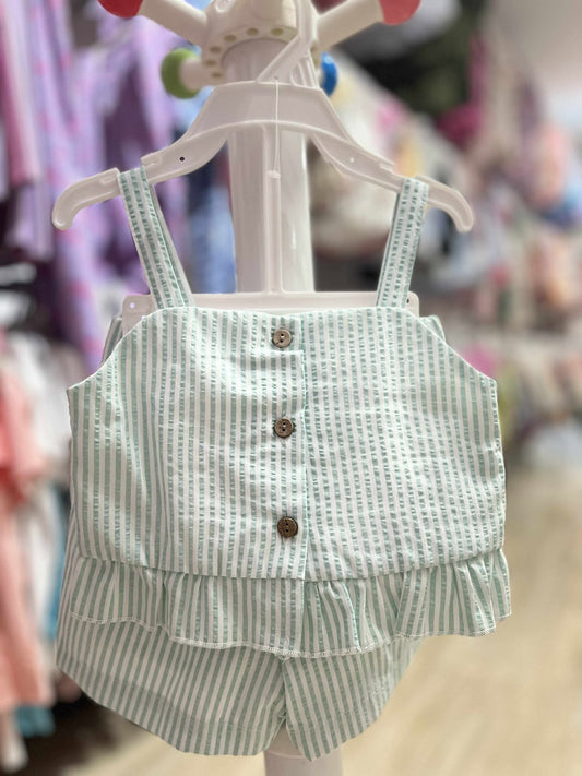 CH 514 PRIMARK 2PC GREEN STRIPES TERNO