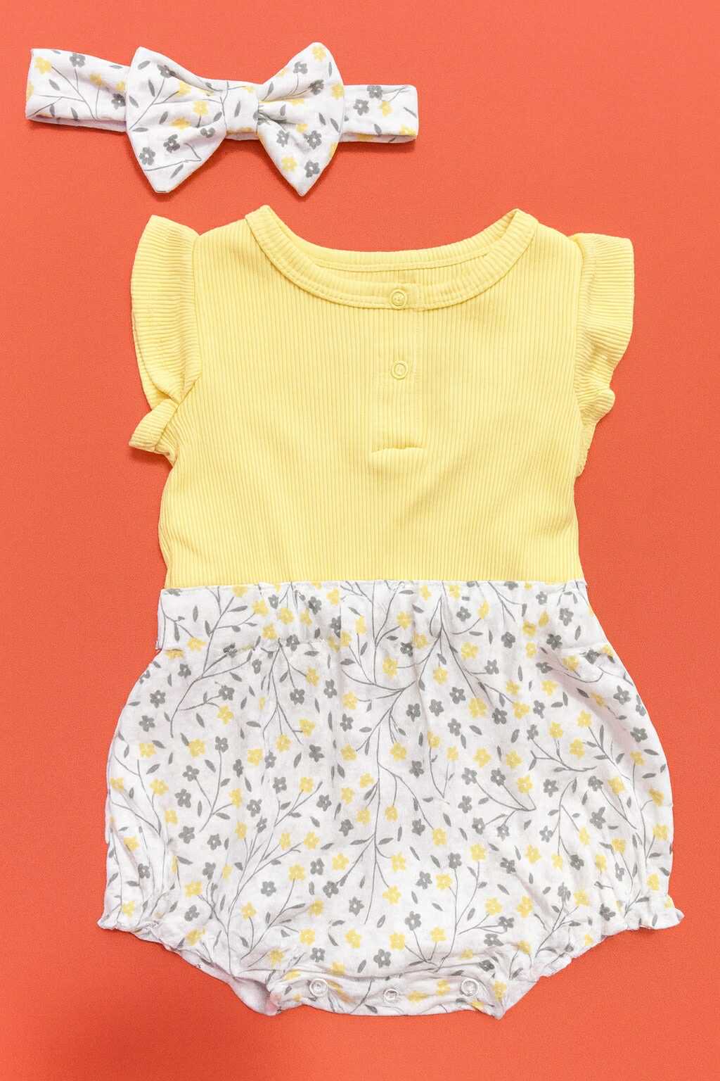 CH 593 NINE WEST ROMPER W/ TURBAN (YELLOW)