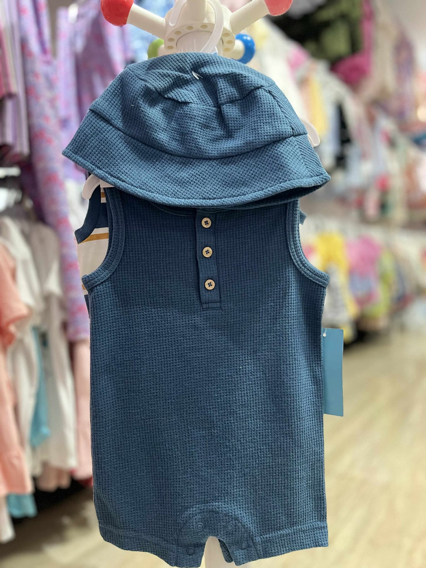 CHONH 118 PEKKLE 2PC ROMPERS & HAT SET (BLUE)