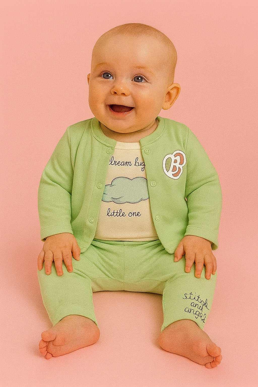 CHONH 155 DISNEY 3PC SET LONGSLEEVES & ONESIES PANTS