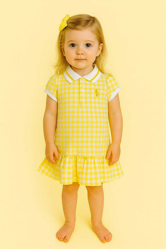 CHONH 239 RL MIXED RAFFLES DRESS (YELLOW)