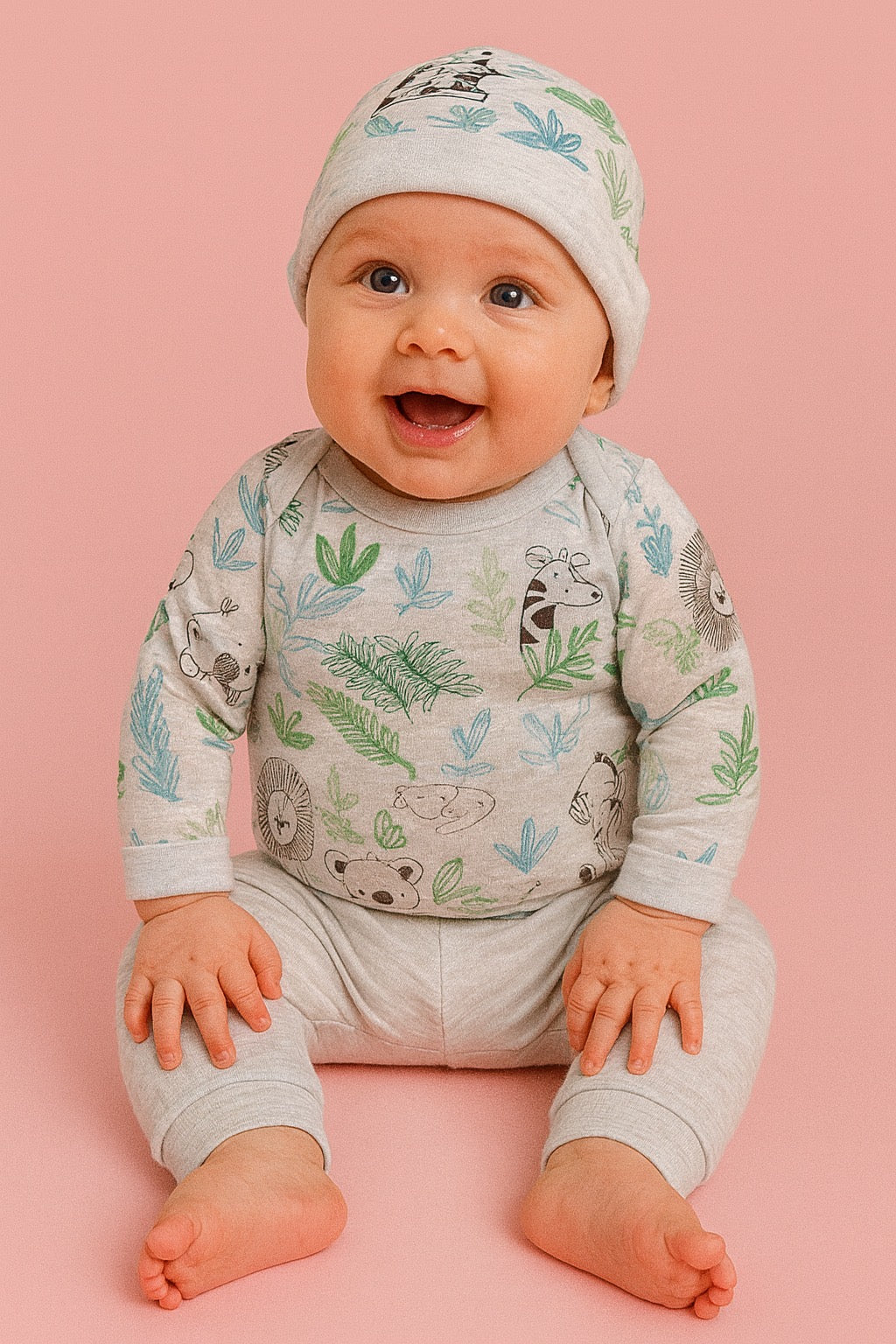WH (HONOR BABY 3PC LONGSLEEVE & PANTS W/ HAT)