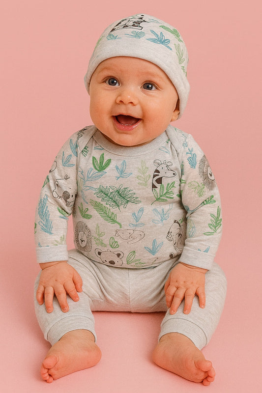 WH (HONOR BABY 3PC LONGSLEEVE & PANTS W/ HAT)