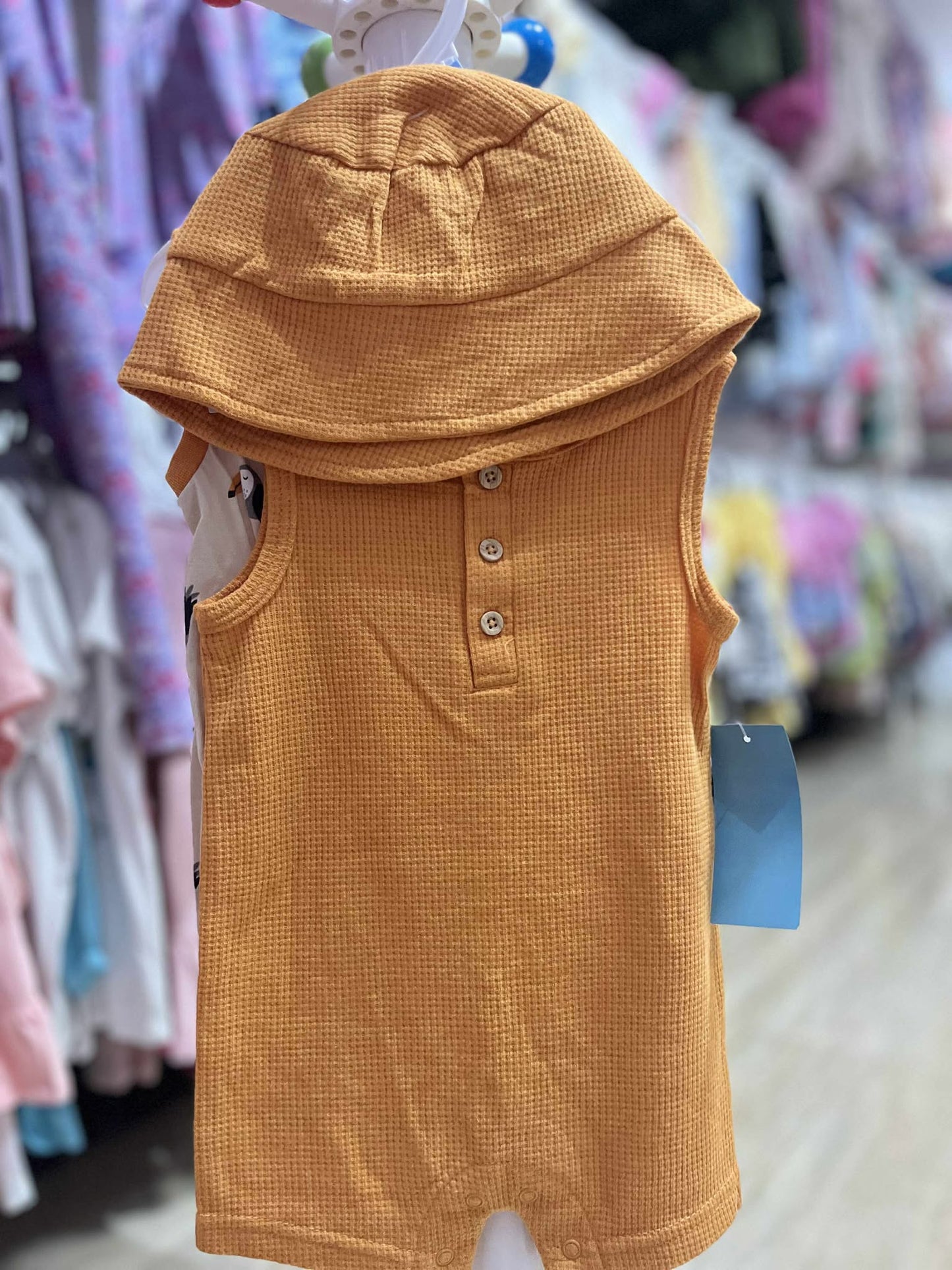 CHONH 118 PEKKLE 2PC ROMPERS & HAT SET (ORANGE)