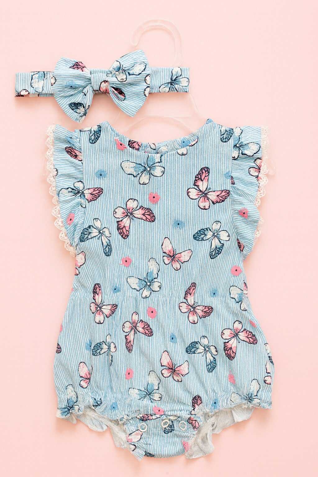 CH 593 NINE WEST ROMPER W/ TURBAN (BUTTER FLY)