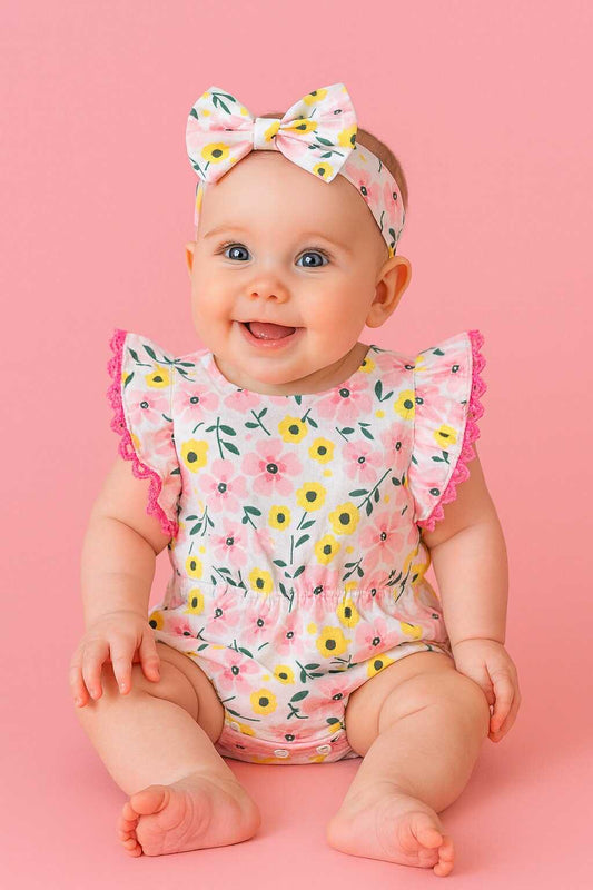 CH 593 NINE WEST ROMPER W/ TURBAN (SUNFLOWER)