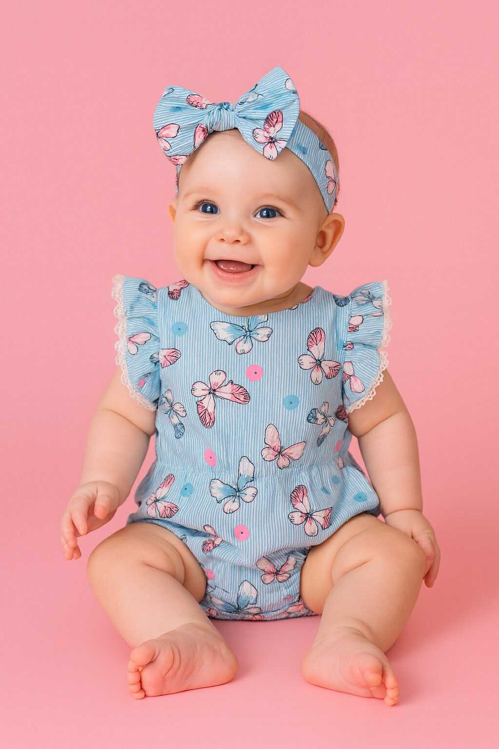 CH 593 NINE WEST ROMPER W/ TURBAN (BUTTER FLY)