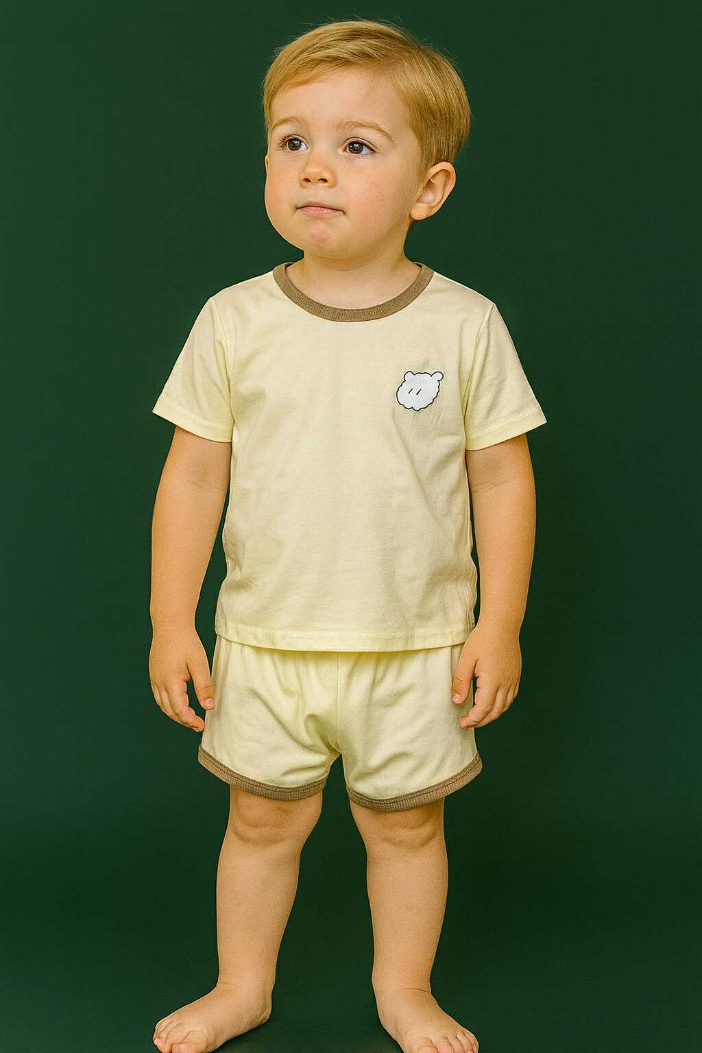 CH 629 DISNEY SHIRT W/ SHORT (BOY LIGHT YELLOW)