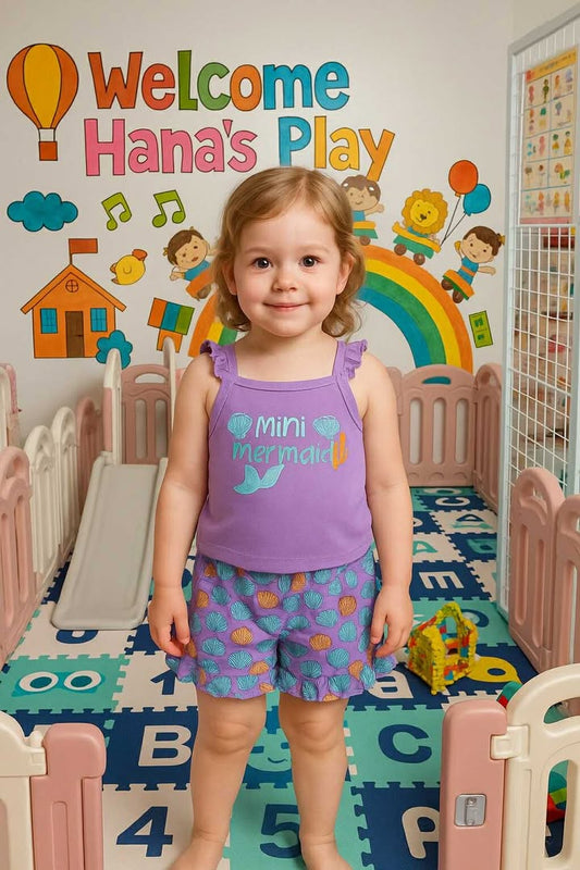 CHONH 192 COUNTING DAISIES GIRL TERNO SHORT (MERMAID)