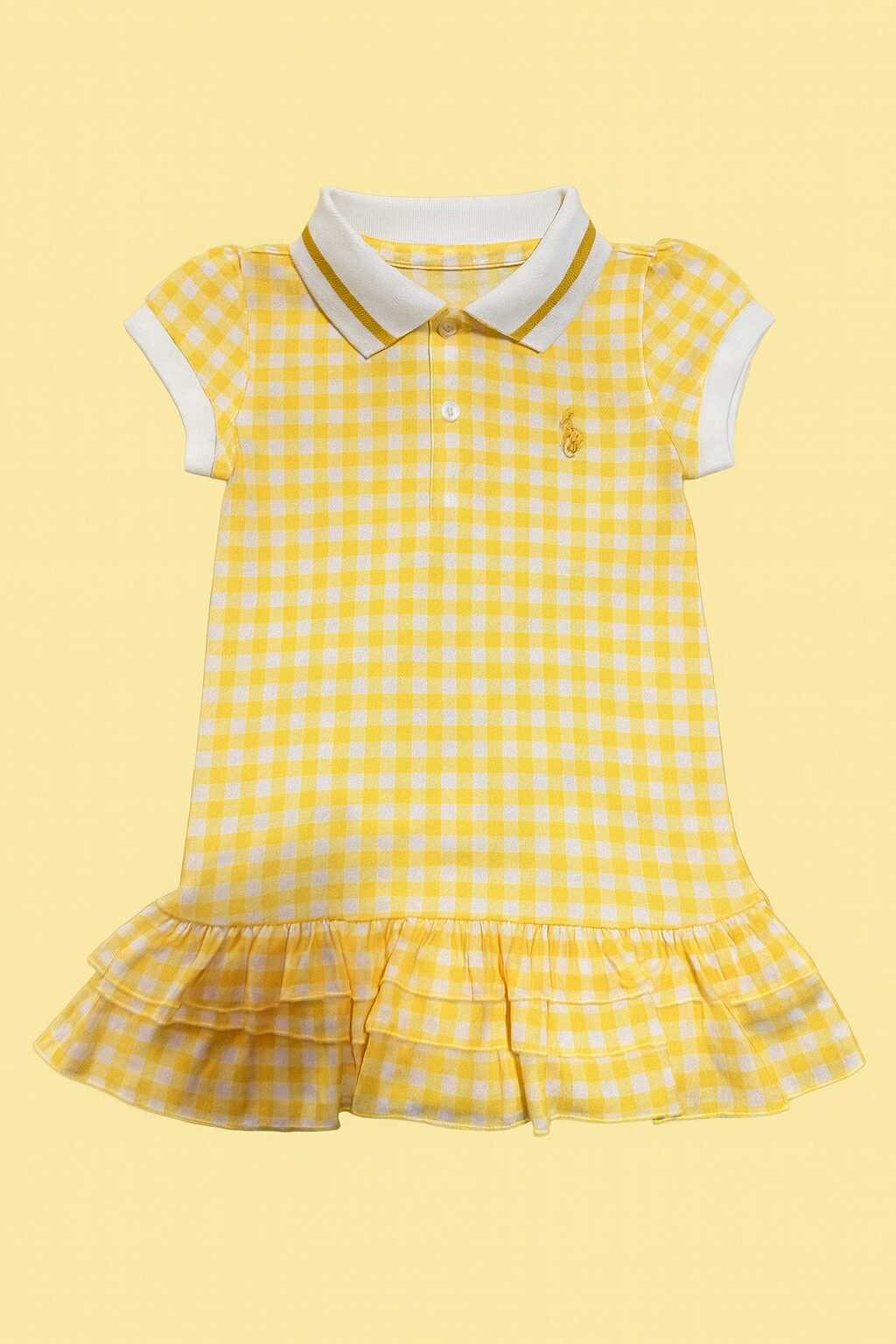 CHONH 239 RL MIXED RAFFLES DRESS (YELLOW)