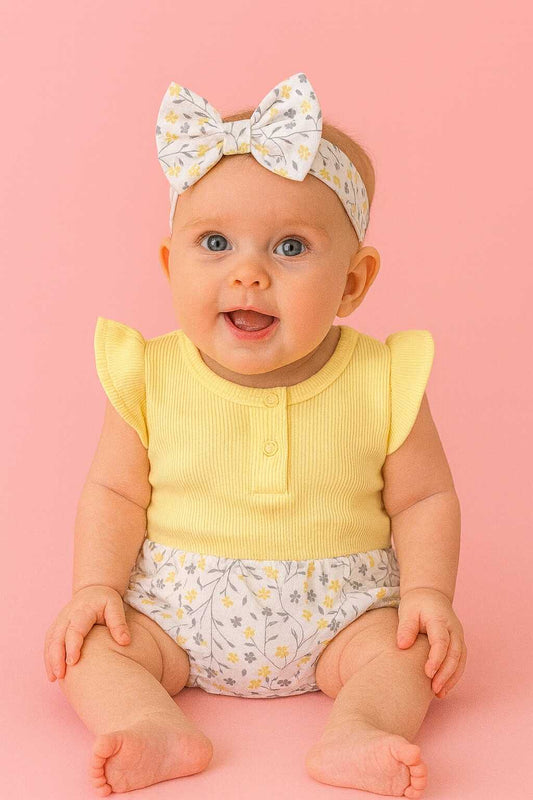 CH 593 NINE WEST ROMPER W/ TURBAN (YELLOW)