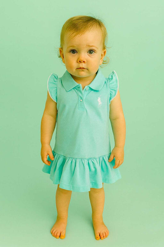 CHONH 239 RL MIXED RAFFLES DRESS (MINT GREEN)