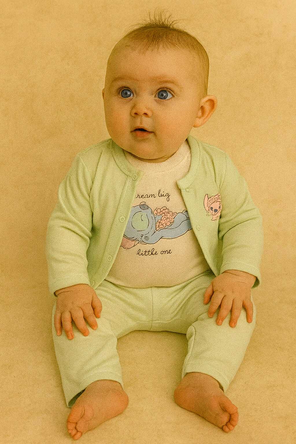 CHONH 155 DISNEY 3PC LONGSLEEVES & ONESIES PANTS SET