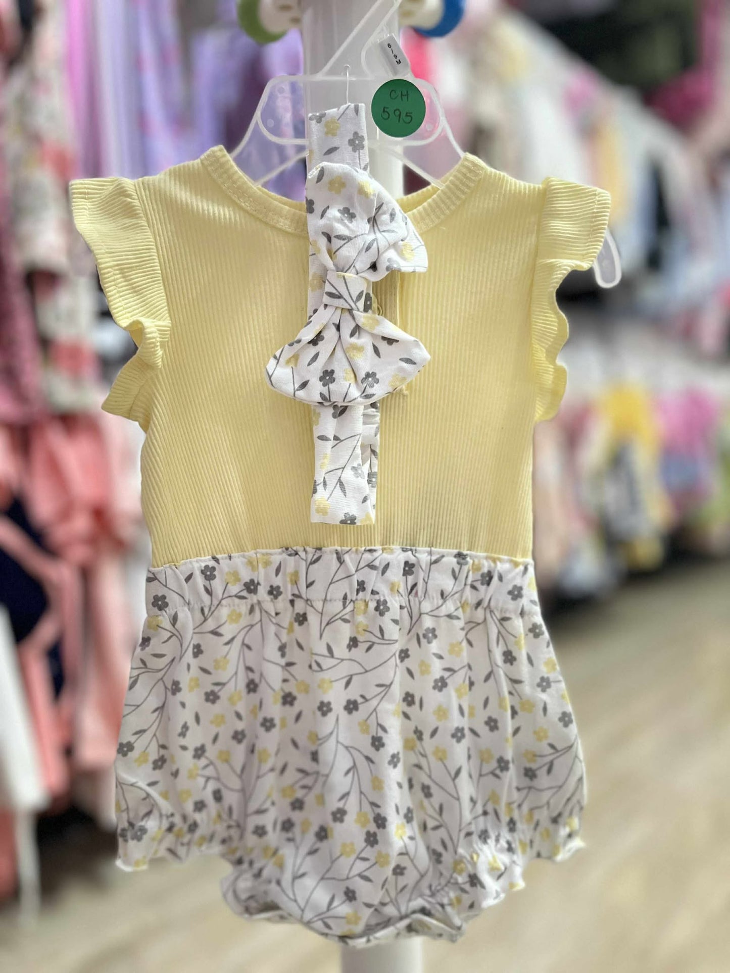 CH 593 NINE WEST ROMPER W/ TURBAN (YELLOW)