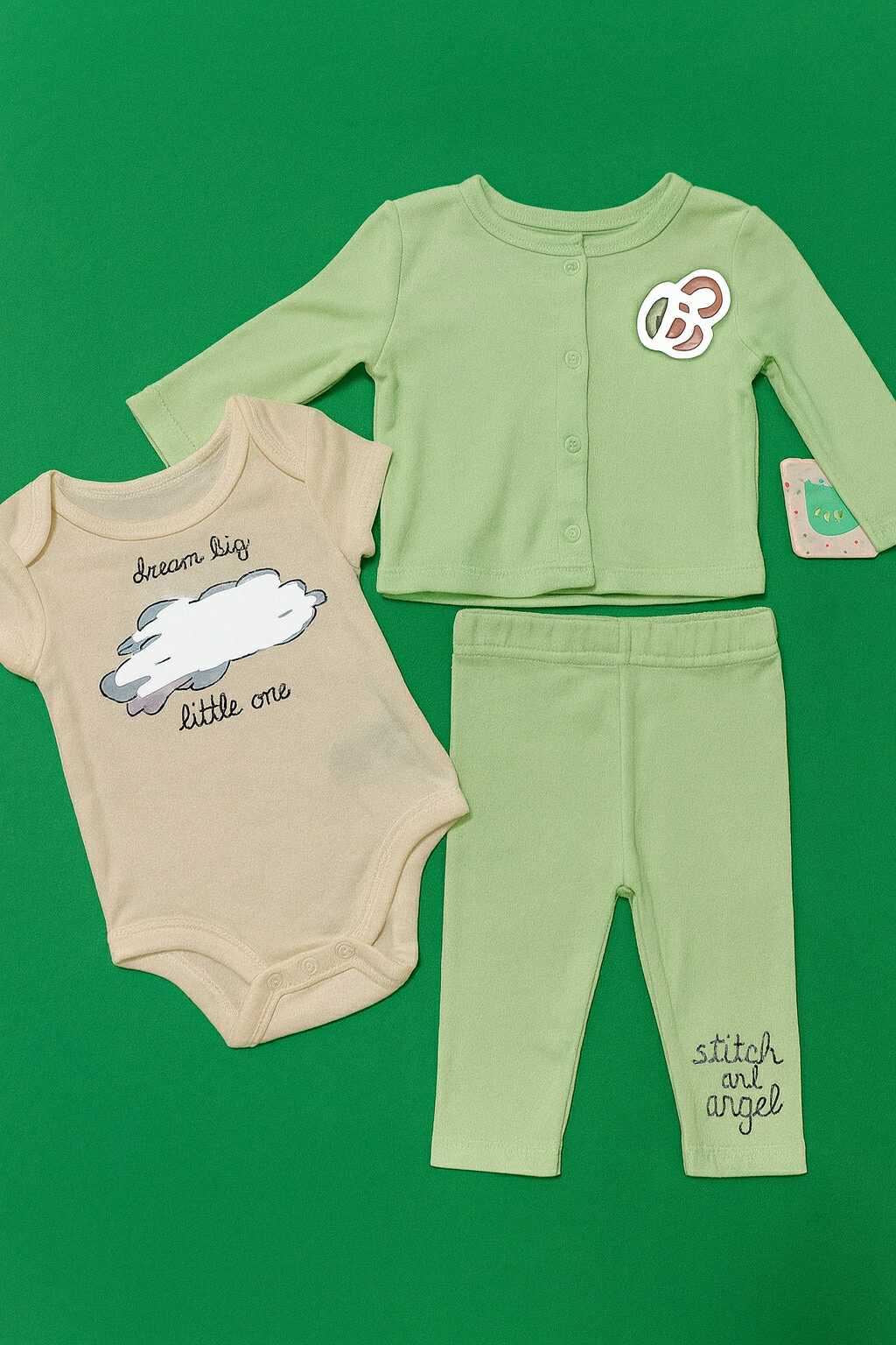 CHONH 155 DISNEY 3PC SET LONGSLEEVES & ONESIES PANTS