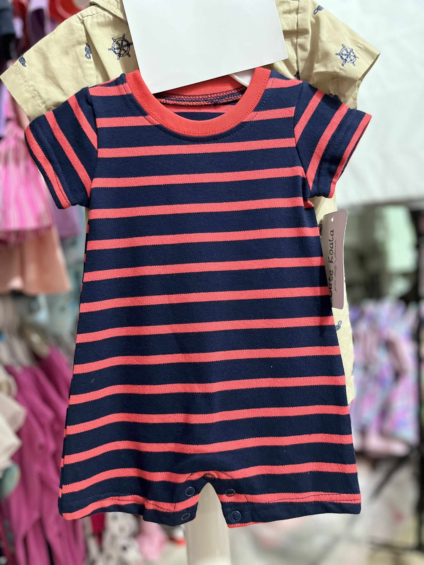 CH 314 CUTE KOALA (RED STRIPES) 2PC ROMPER