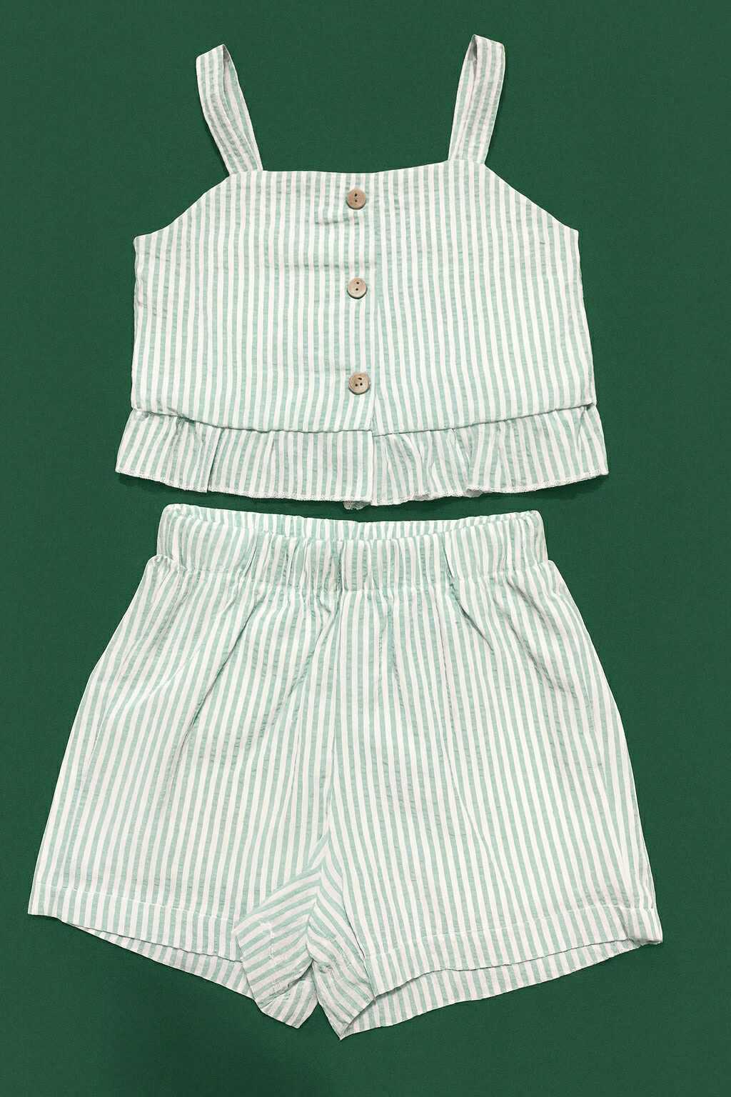 CH 514 PRIMARK 2PC GREEN STRIPES TERNO