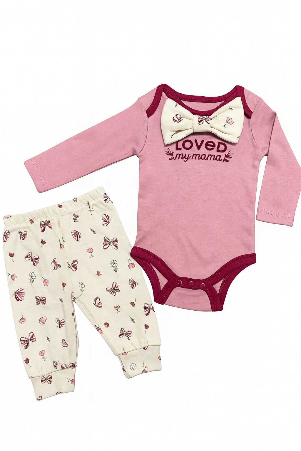 CH 610 - 3PC CHICKPEA LONGSLEEVE ONESIES W/ TURBAN (LOVE)