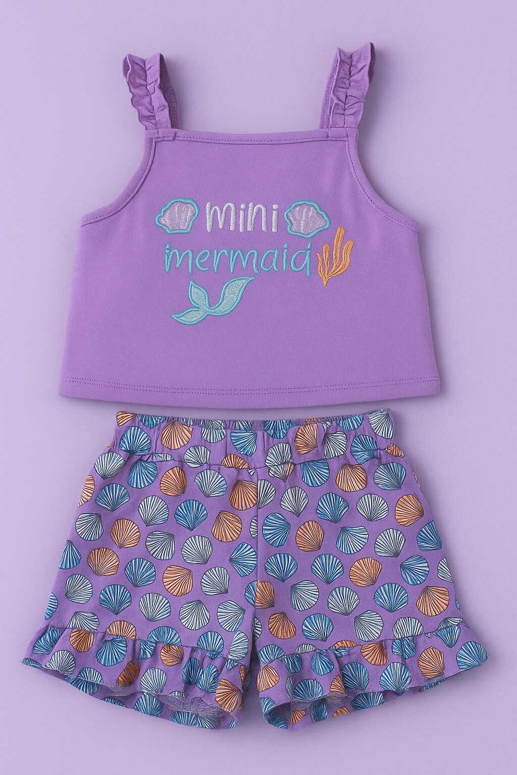 CHONH 192 COUNTING DAISIES GIRL TERNO SHORT (MERMAID)