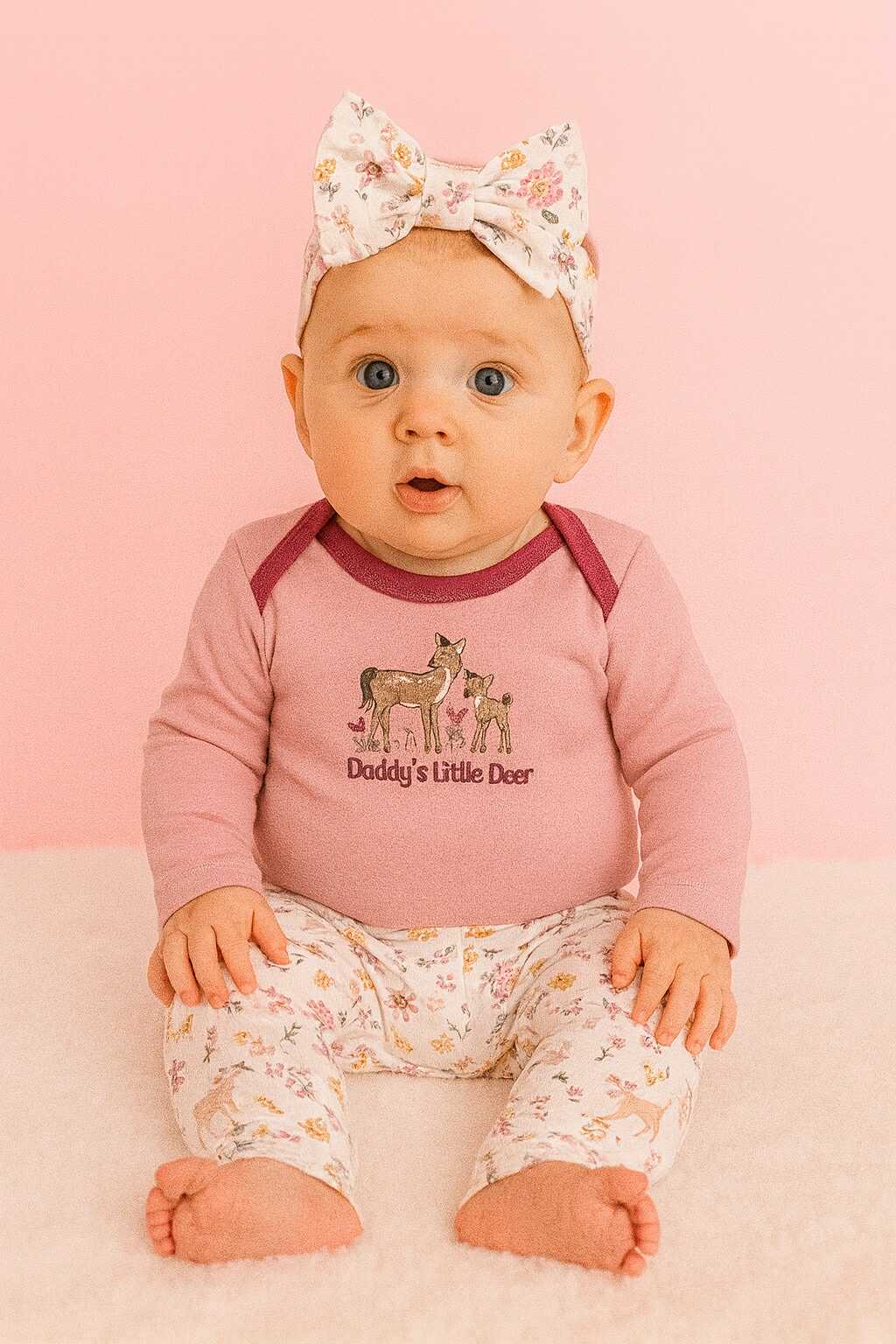 CH 610 - 3PC CHICKPEA LONGSLEEVE ONESIES W/ TURBAN (HORSE)