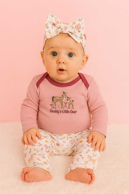 CH 610 - 3PC CHICKPEA LONGSLEEVE ONESIES W/ TURBAN (HORSE)