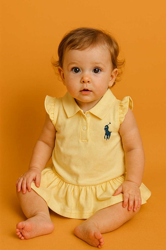 CHONH 239 RL MIXED RAFFLES DRESS (YELLOW)