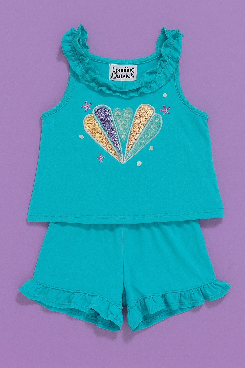 CHONH 192 COUNTING DAISIES GIRL TERNO SHORT (HEART)