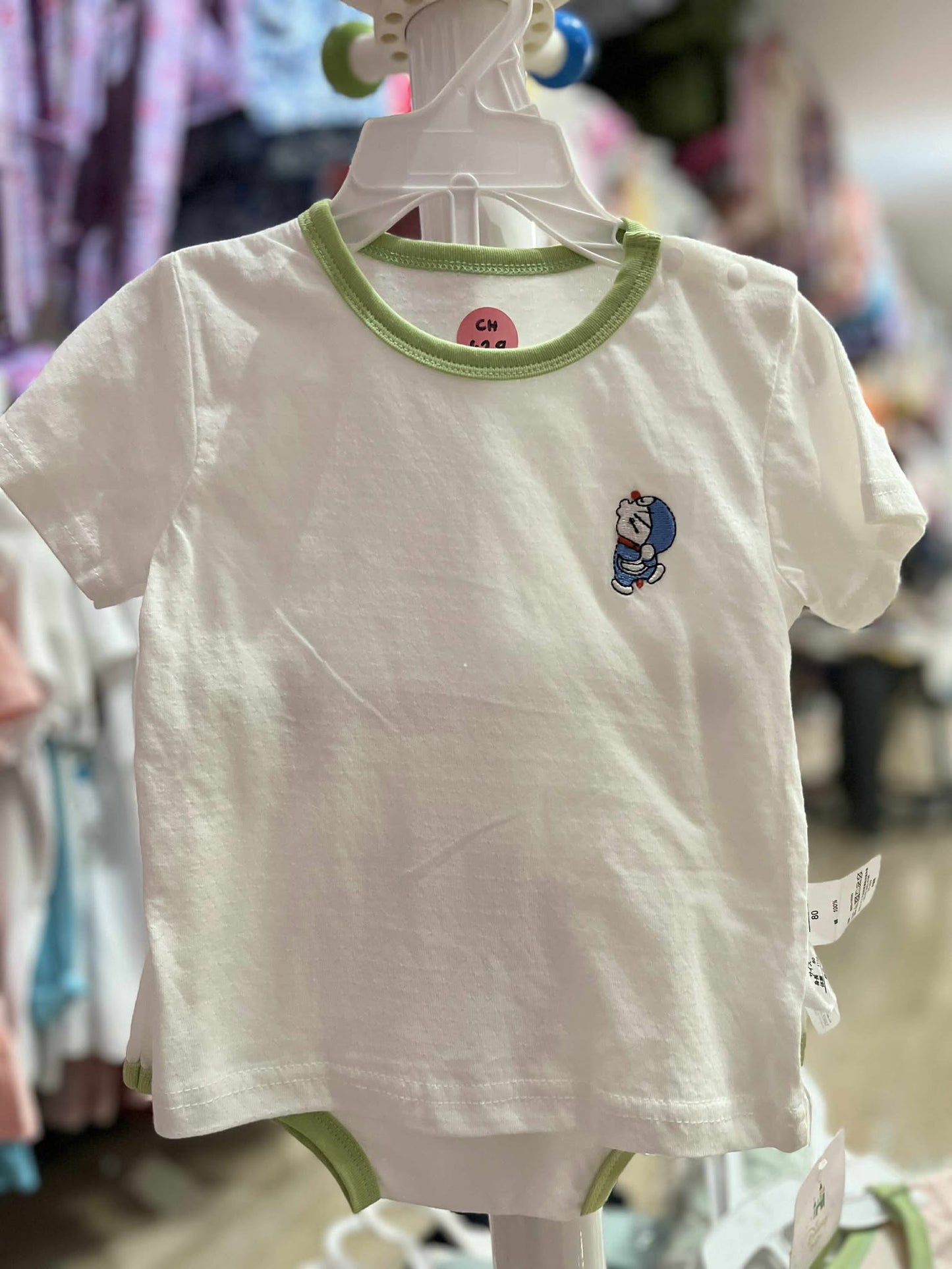 CH 629 DISNEY SHIRT W/ SHORT (WHITE DOREMON)