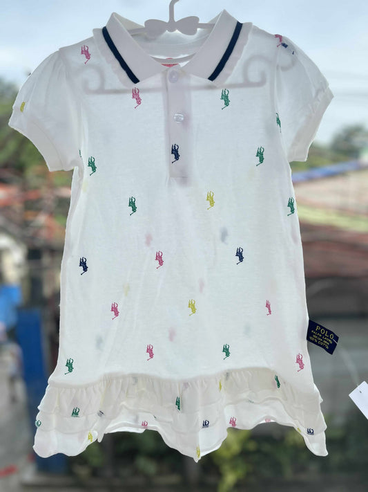 CHONH 239 RL MIXED RAFFLES DRESS (WHITE)