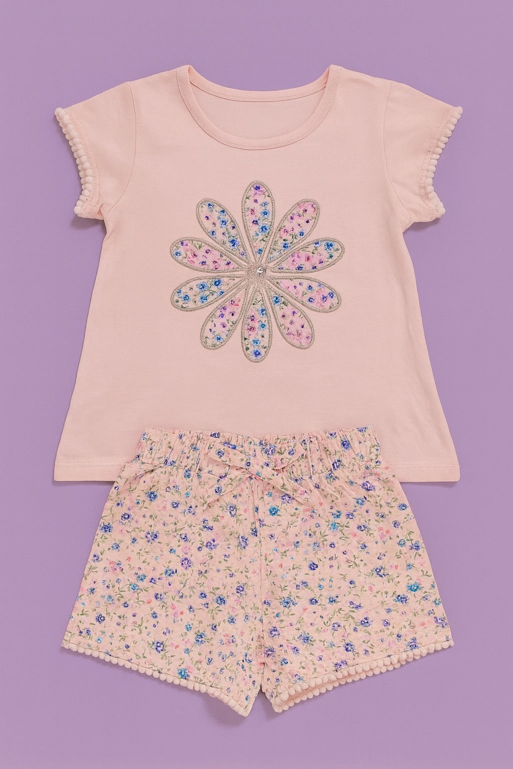 CHONH 192 COUNTING DAISIES GIRL TERNO SHORT