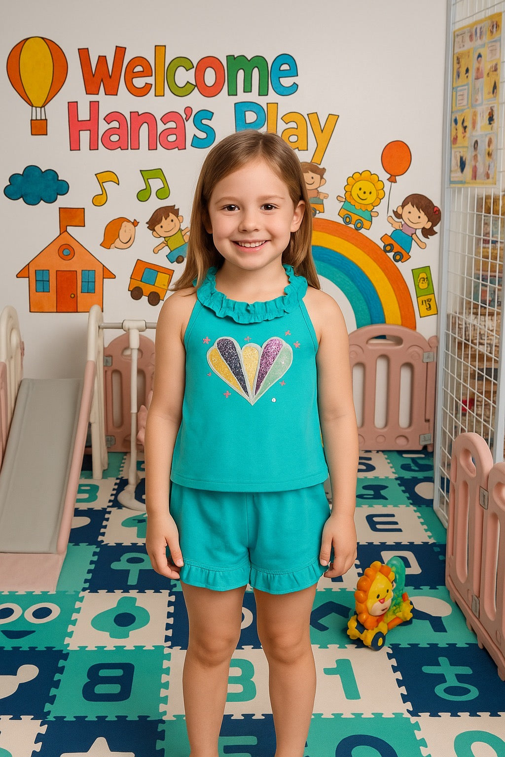 CHONH 192 COUNTING DAISIES GIRL TERNO SHORT (HEART)