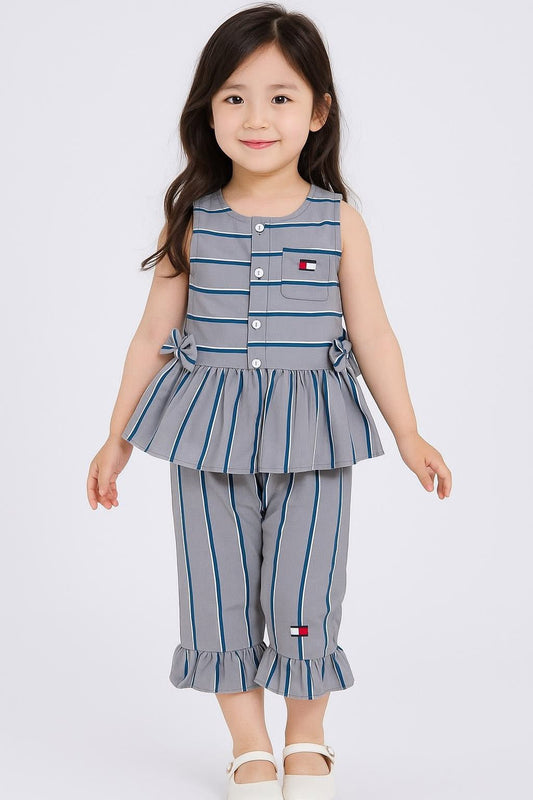 VT 581 TH PEPLUM TOP & WIDELEG PANTS