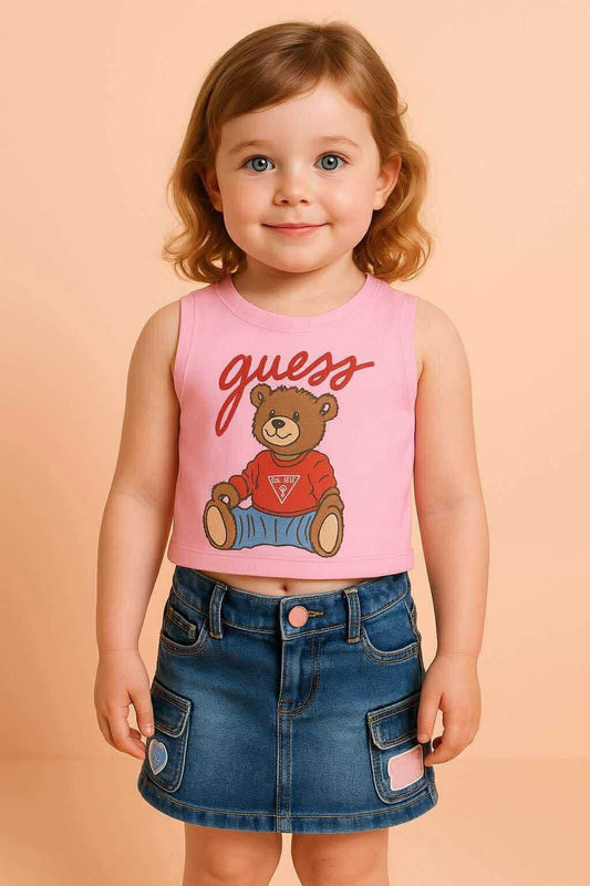 VT 580 GUESS CROP & DENIM SKIRT SET