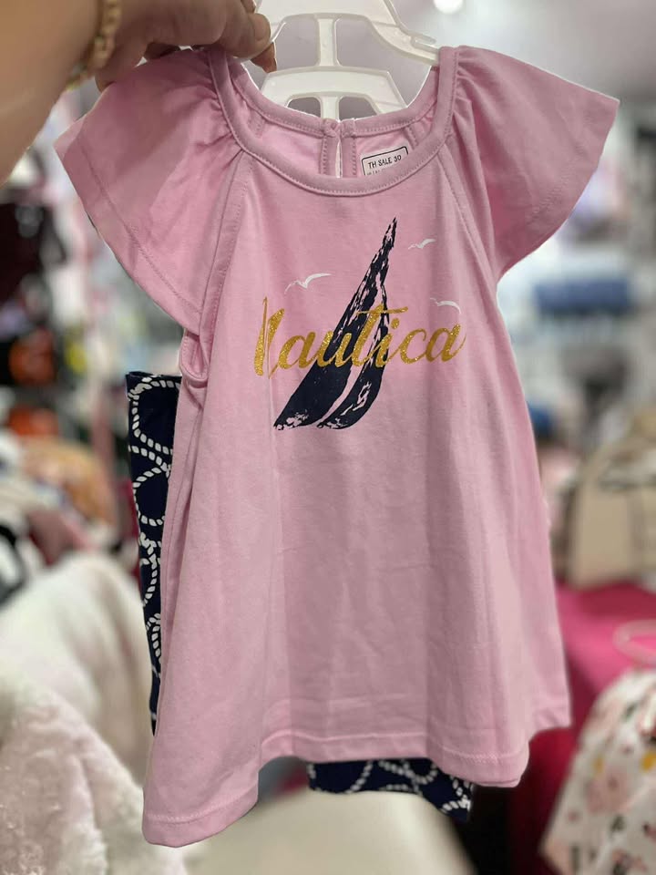 TH-SALE 30 NUATICA GIRL PINK W/NAVY BLUE SHORT