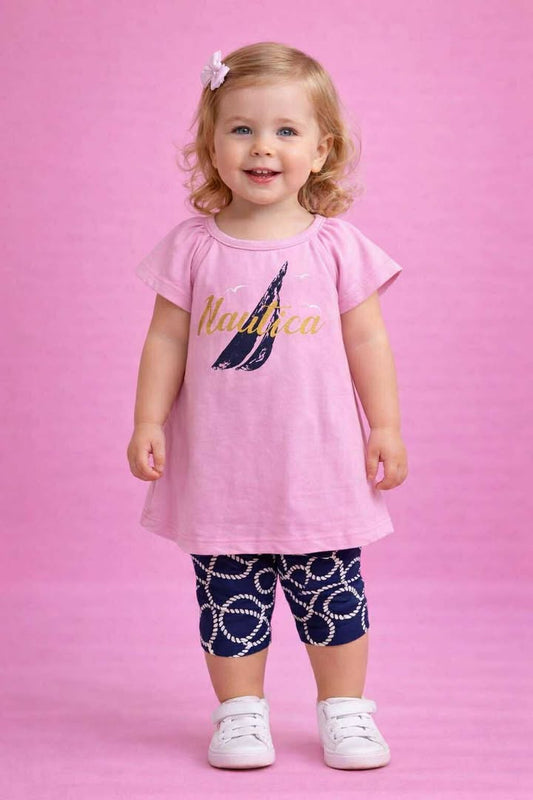 TH-SALE 30 NUATICA GIRL PINK W/NAVY BLUE SHORT