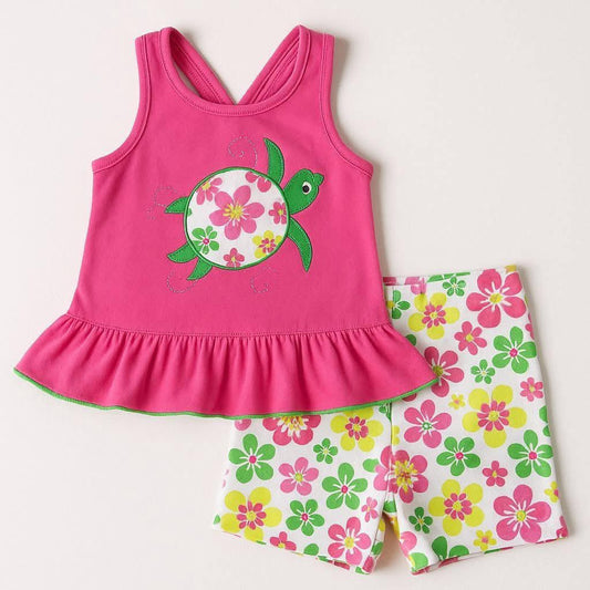 TH-SALE 31 KIDS HEADQUARTER GIRL TURTLE W/FLOWER SHORT