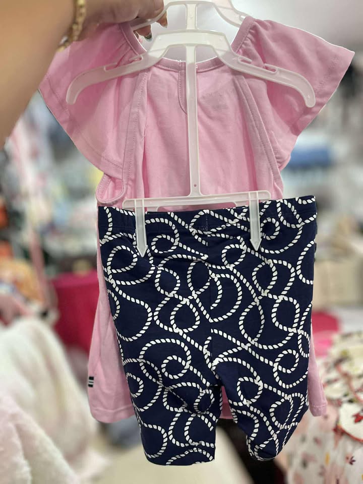 TH-SALE 30 NUATICA GIRL PINK W/NAVY BLUE SHORT